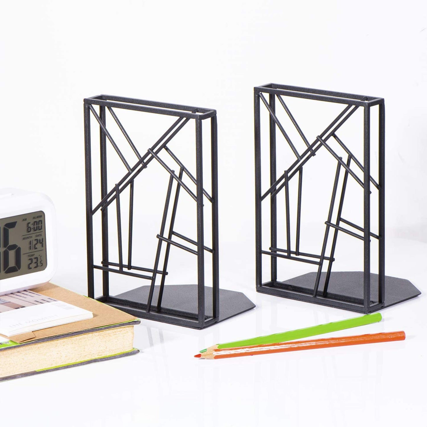 Book Ends Heavy Duty for Shelves Non-Skid & Anti-Scratching