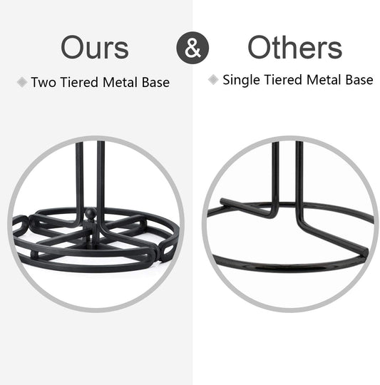 SRIWATANA Sturdier Paper Towel Holder, Simply-Tear Paper Towel Stand Rack with 2-Tier Metal Base,