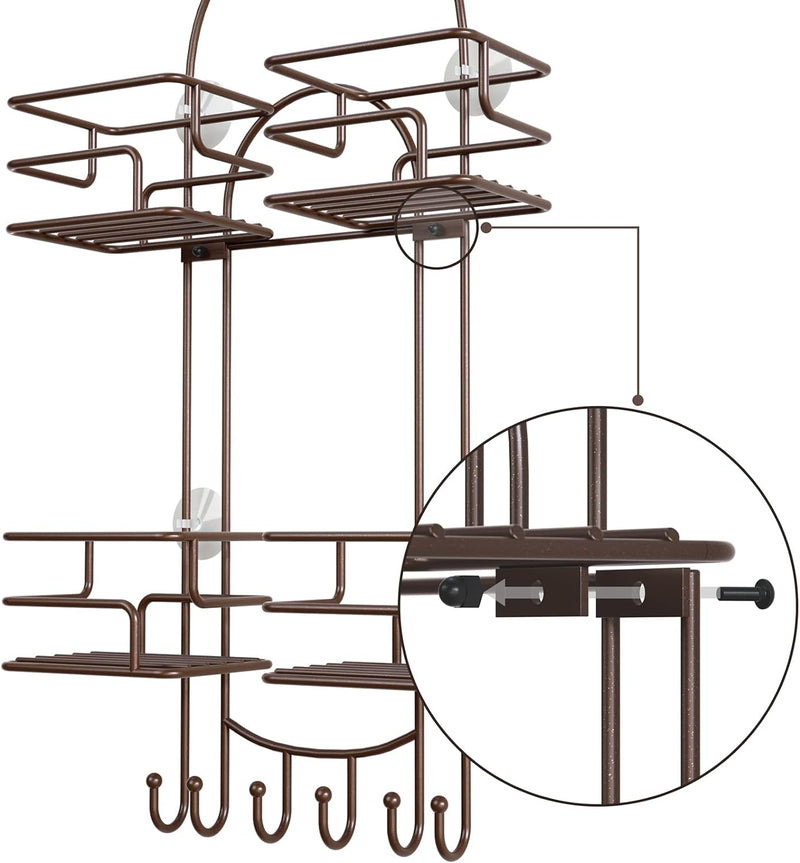 SRIWATANA Shower Caddy Organizer Hanging Over Head, Bathroom Shower Rack Hanger with Hooks for Razors