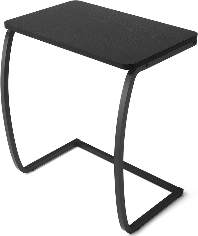 SRIWATANA Side Table, End Table, Vintage C-Shaped Couch Table for Sofa Laptop Coffee Snack