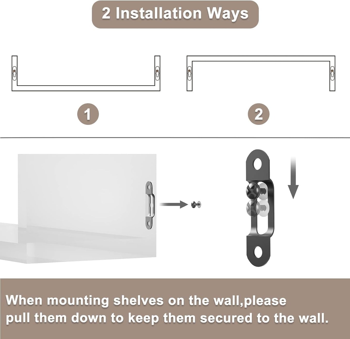 SRIWATANA Floating Shelves Wall Mounted, Solid Wood Wall Shelves