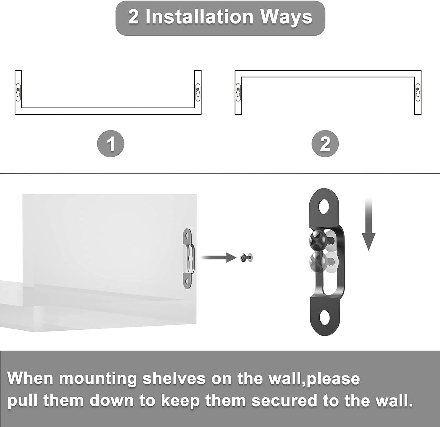 SRIWATANA Floating Shelves Wall Mounted, Solid Wood Wall Shelves