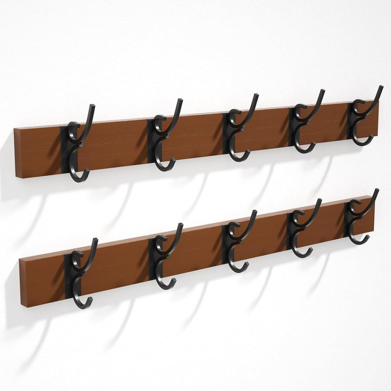 SRIWATANA Coat Rack Wall Mounted, 21.65 Inch Long Coat Hooks for Hanging Hats, Clothes,Towels in Entrtyway, Bathroom, Bedroom and Kitchen, 2 Packs