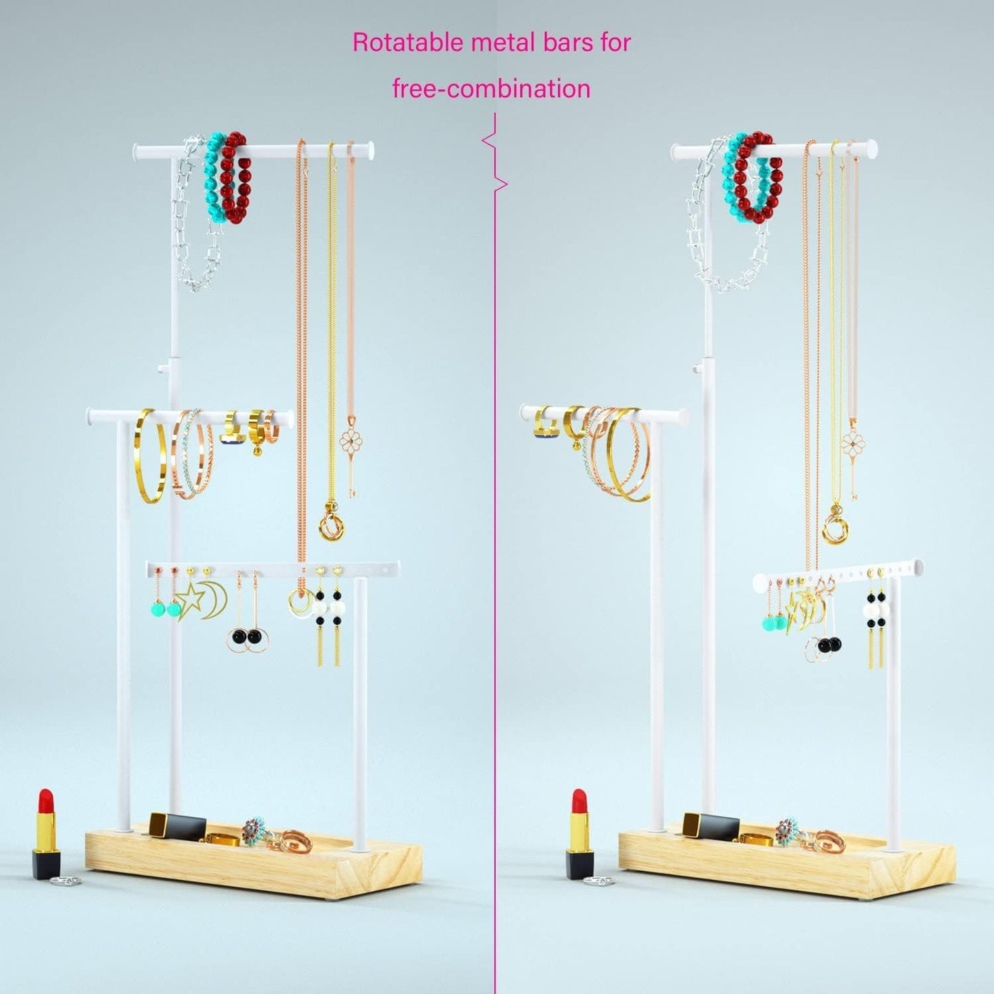 SRIWATANA Jewelry Organizer Stand, Extra Tall Necklace Holder Jewelry Holder for Mothers Day, Gift Idea
