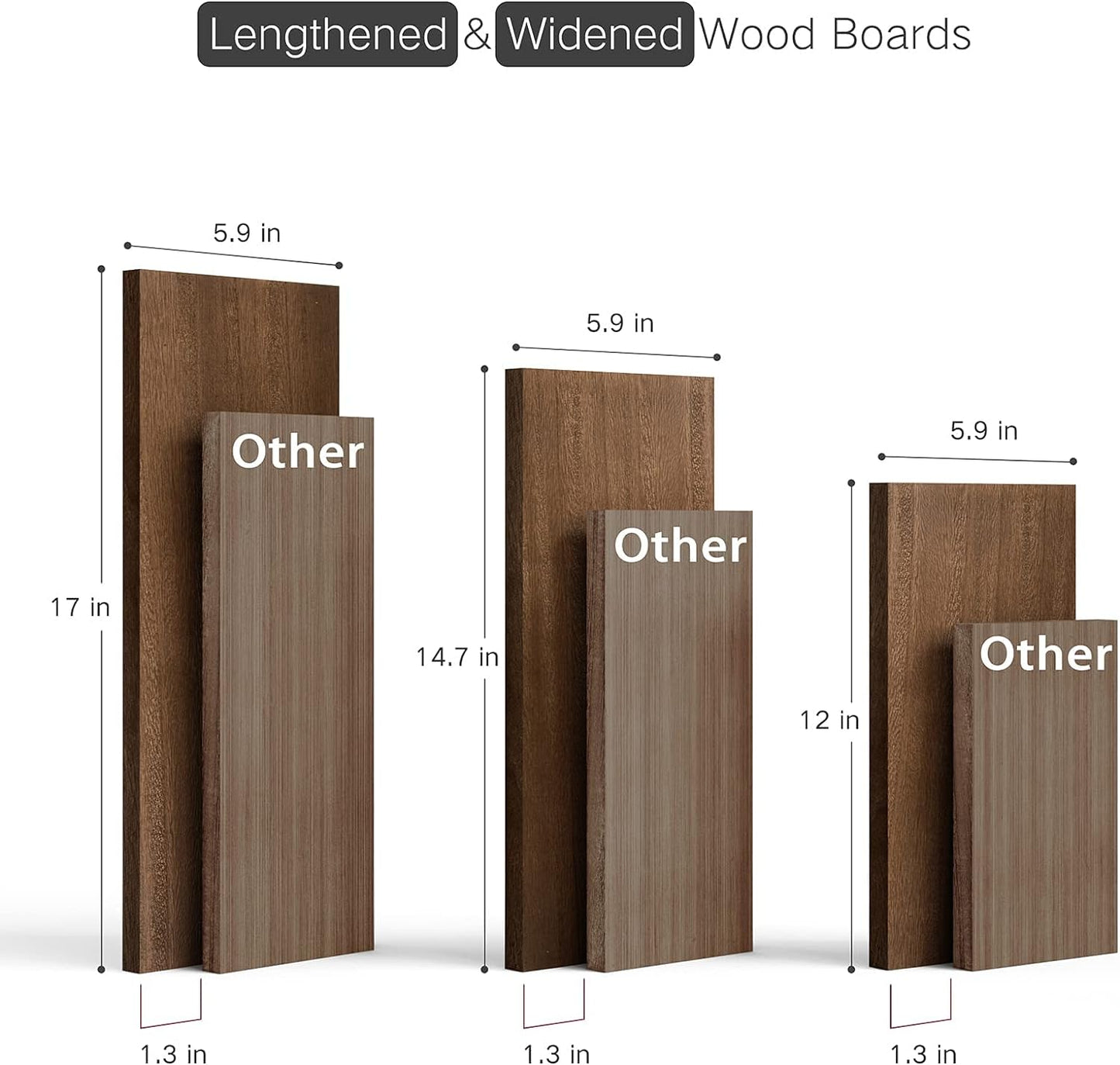 SRIWATANA Floating Shelves Wall Mounted, Rustic Wall Shelves for Bedroom, Bathroom, Living Room, Kitchen Set of 3