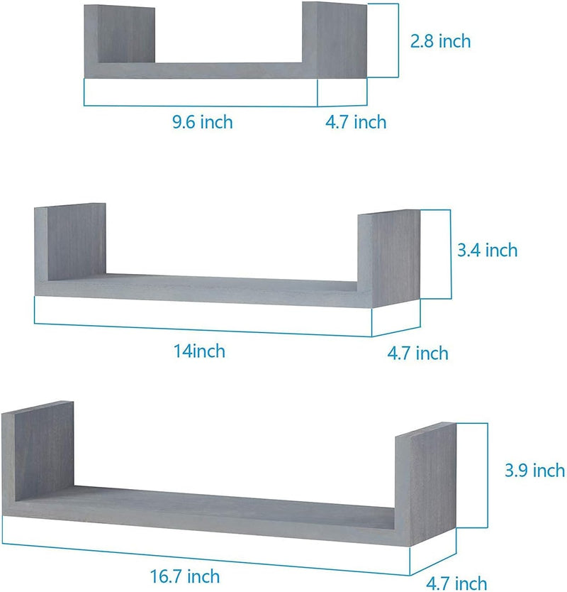 SRIWATANA Floating Shelves Wall Mounted, Solid Wood Wall Shelves