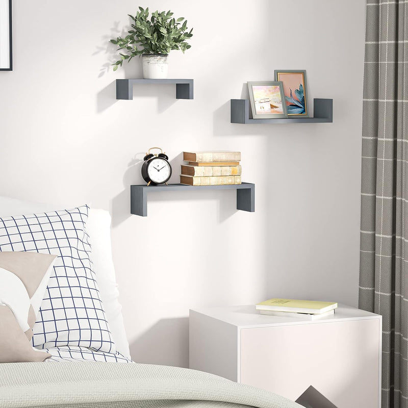 SRIWATANA Floating Shelves Wall Mounted, Solid Wood Wall Shelves