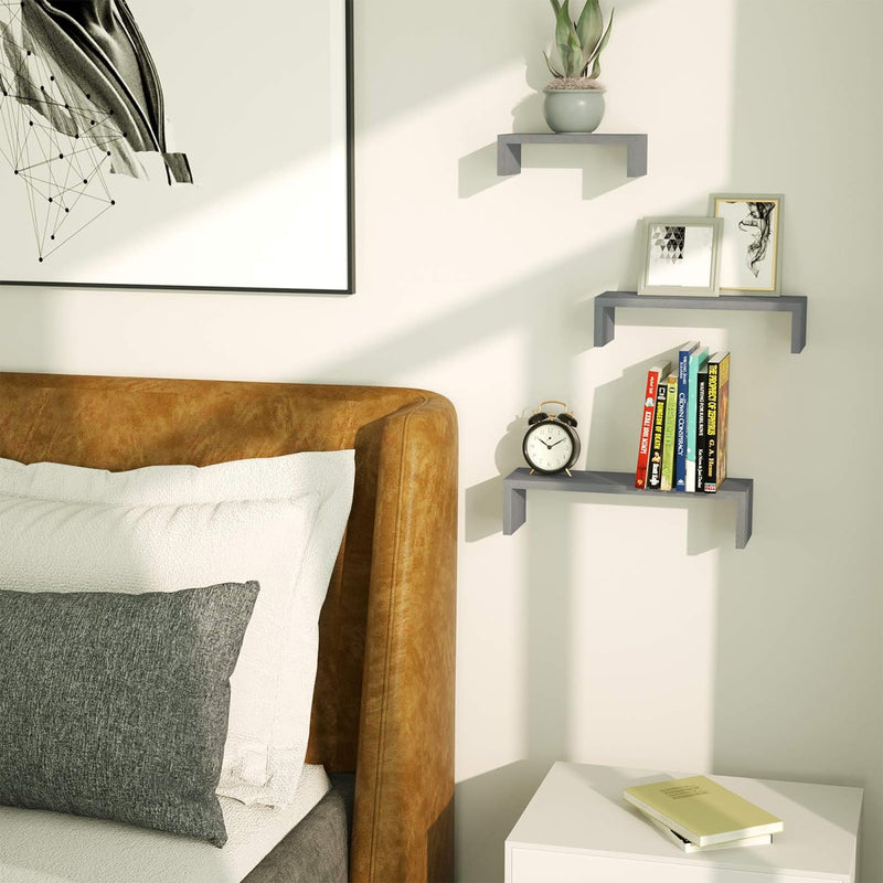 SRIWATANA Floating Shelves Wall Mounted, Solid Wood Wall Shelves