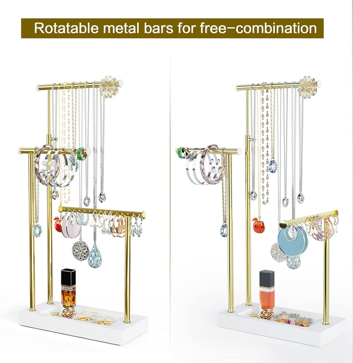 SRIWATANA Jewelry Organizer Stand, Extra Tall Necklace Holder Jewelry Holder for Mothers Day, Gift Idea