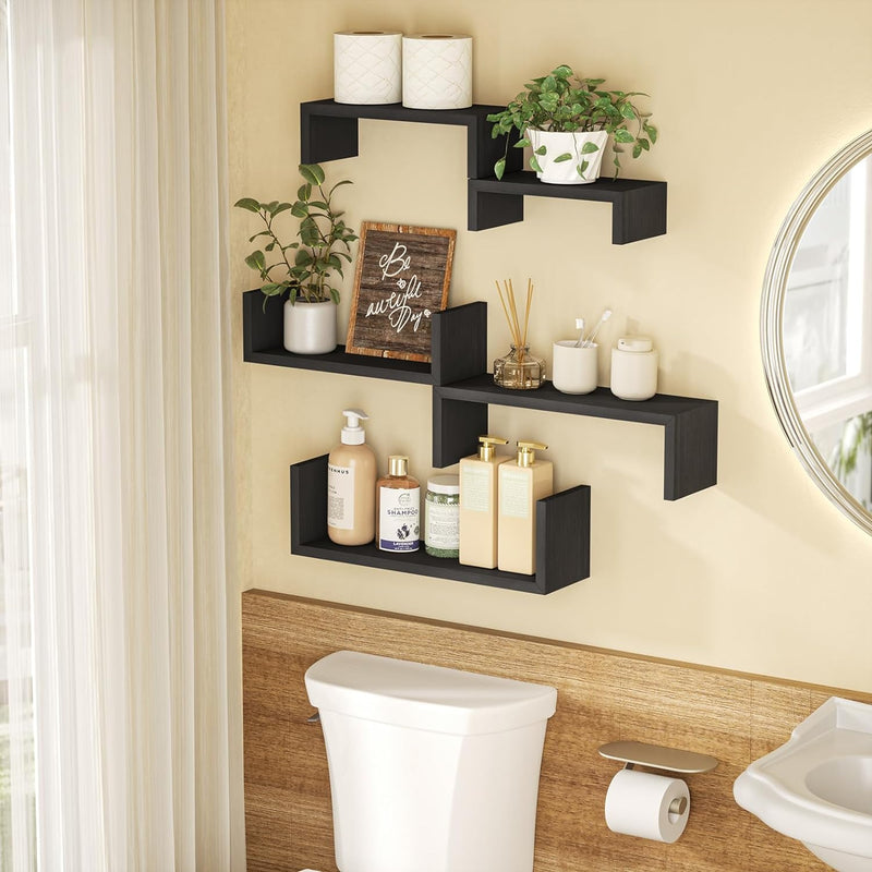 5 Pcs Wood Shelves for Wall Decor