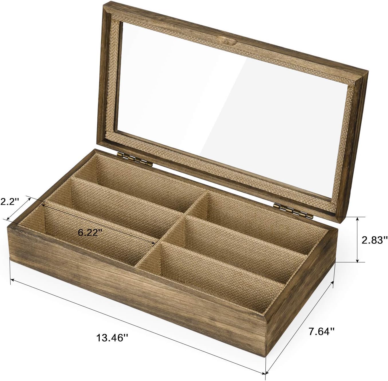 SRIWATANA Sunglasses Organizer Box, 6 Slot Eyeglasses Display Case Storage for Women Men