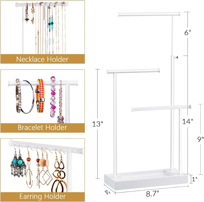 SRIWATANA Jewelry Organizer Stand, Extra Tall Necklace Holder Jewelry Holder for Mothers Day, Gift Idea