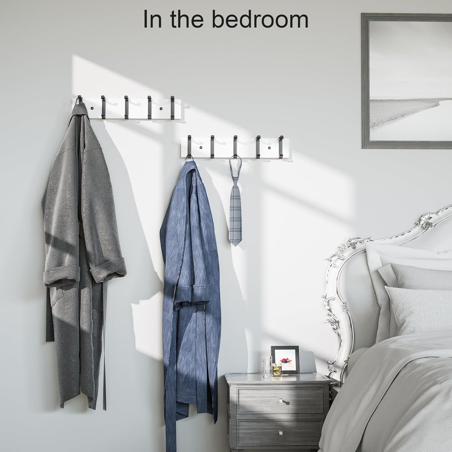 SRIWATANA Wall Mounted Coat Hooks, Entryway Coat Racks with 10 Wall Hooks for Wall Organized and Storage in Cloakroom, Bedroom, Kitchen