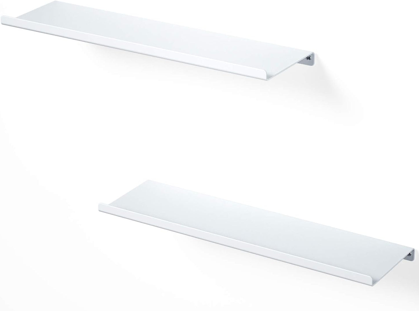 SRIWATANA Black Metal Wall Shelves, 2 Set Floating Shelves for Bedroom, Living Room, Bathroom, Kitchen