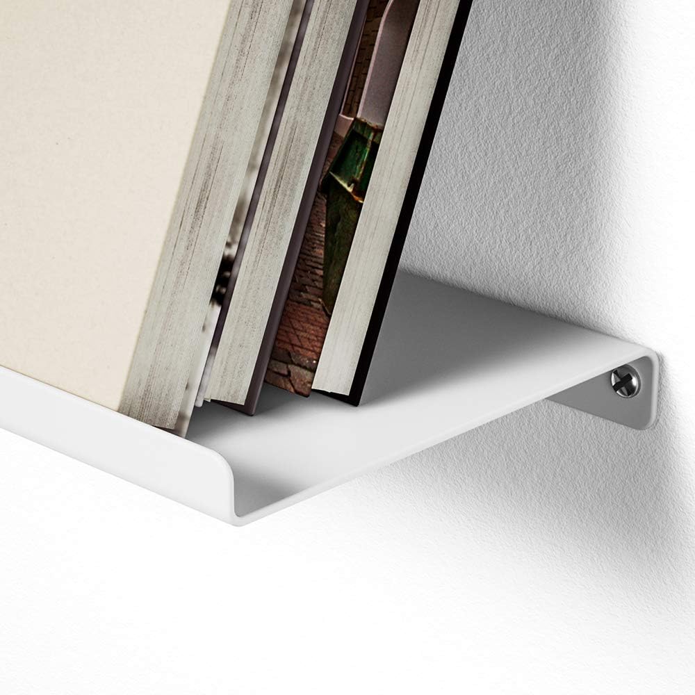 SRIWATANA Black Metal Wall Shelves, 2 Set Floating Shelves for Bedroom, Living Room, Bathroom, Kitchen