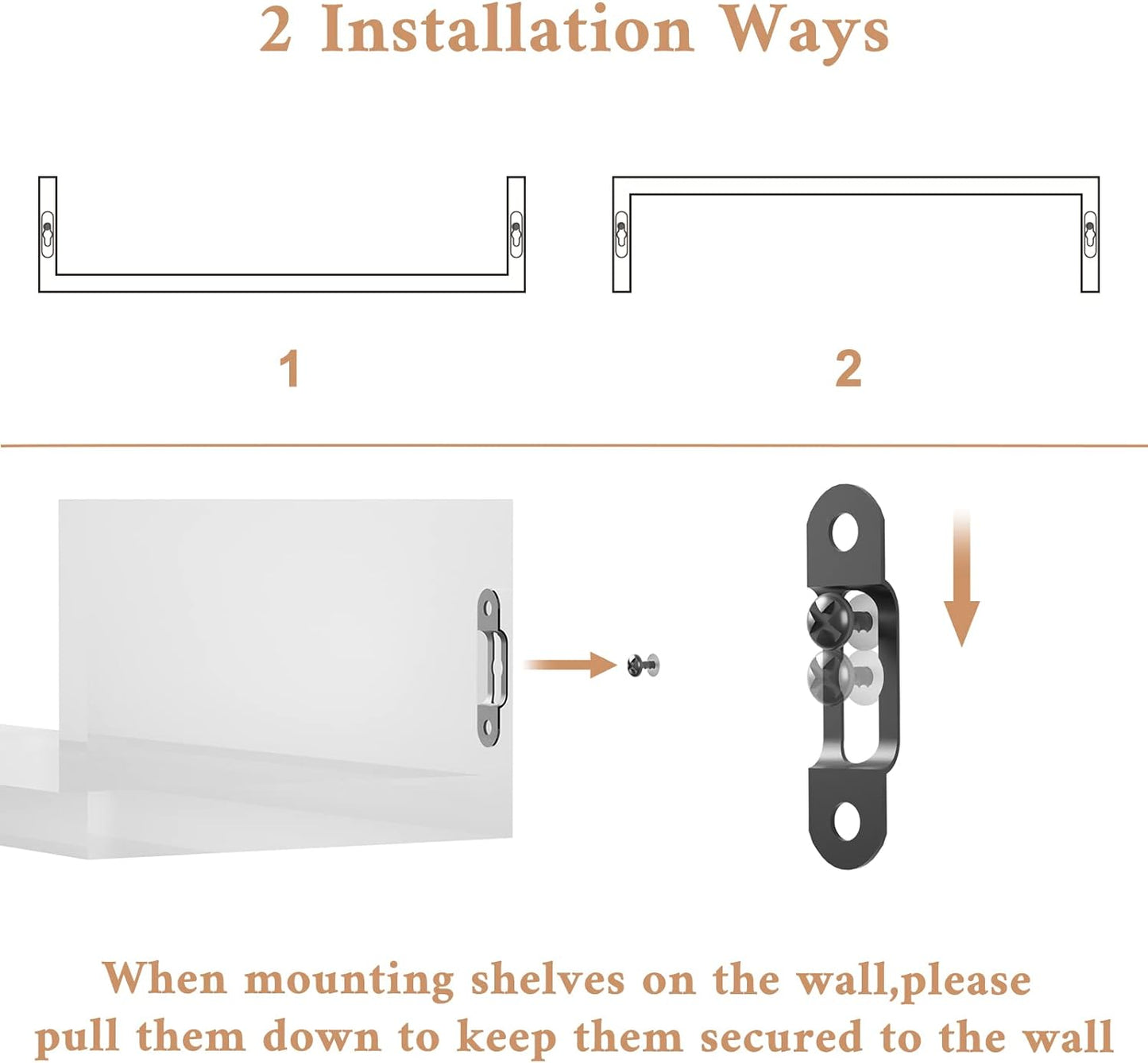 SRIWATANA Floating Shelves Wall Mounted, Solid Wood Wall Shelves