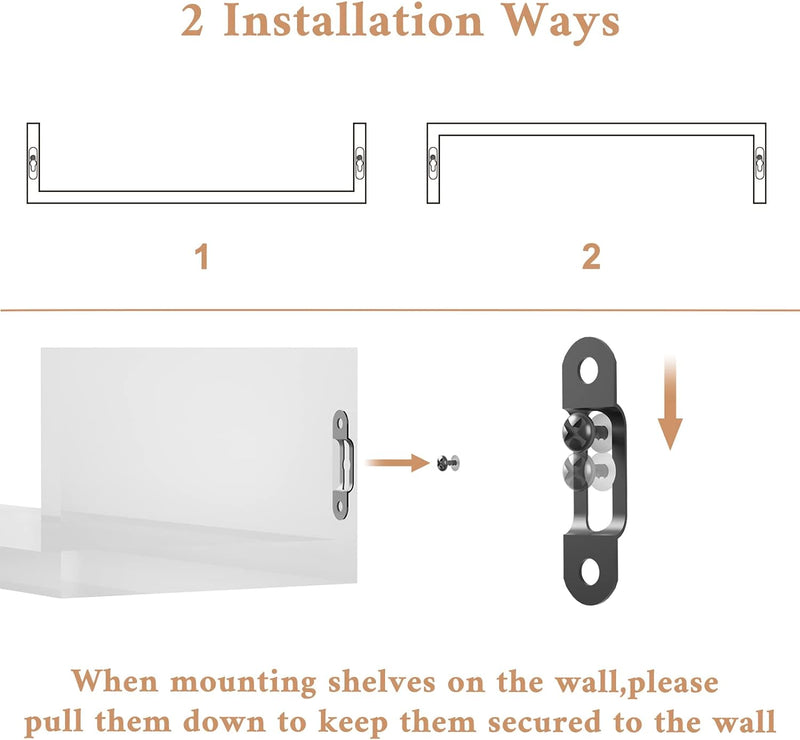 SRIWATANA Floating Shelves Wall Mounted, Solid Wood Wall Shelves