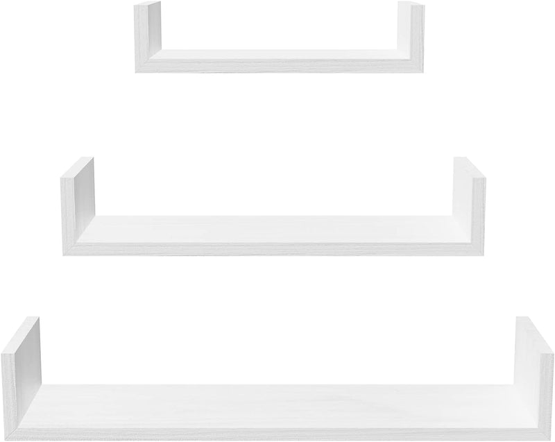 SRIWATANA X-Large Floating Shelves, Modern Wall Shelves Set of 3, Wall Mounted Shelves for Bathroom, Bedroom, Living Room, Kitchen, Laundry, Wall Decor, Display Holder