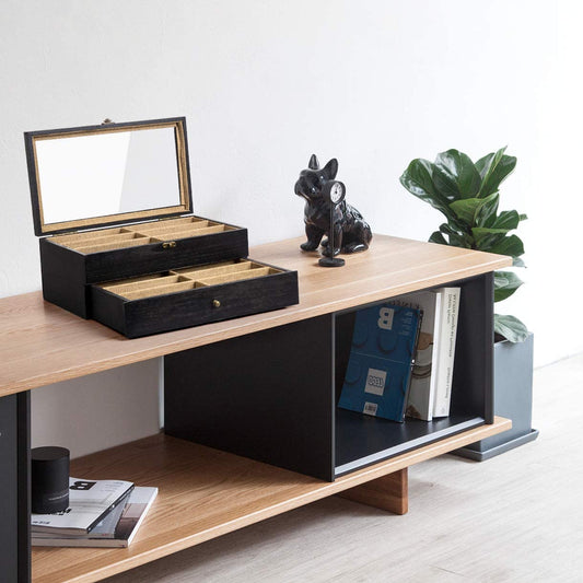 SRIWATANA 12 Slot Sunglasses Case Organizer (Weathered Black）