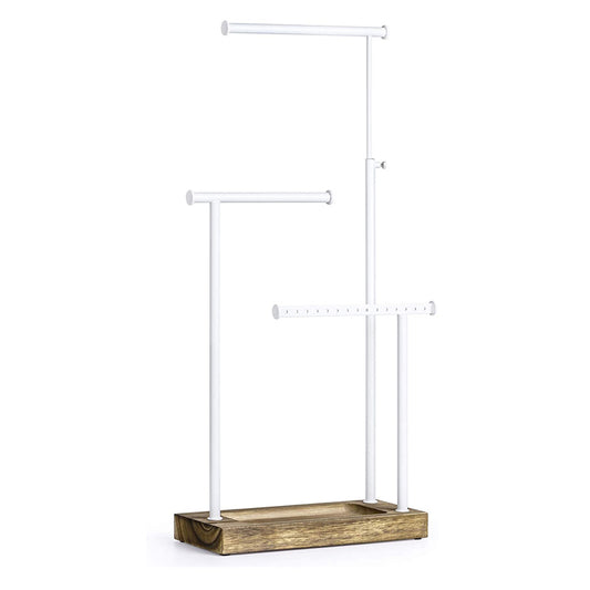 3 Tier Jewelry Organizer Display Extra Tall Necklace Holder (Carbonized Black)