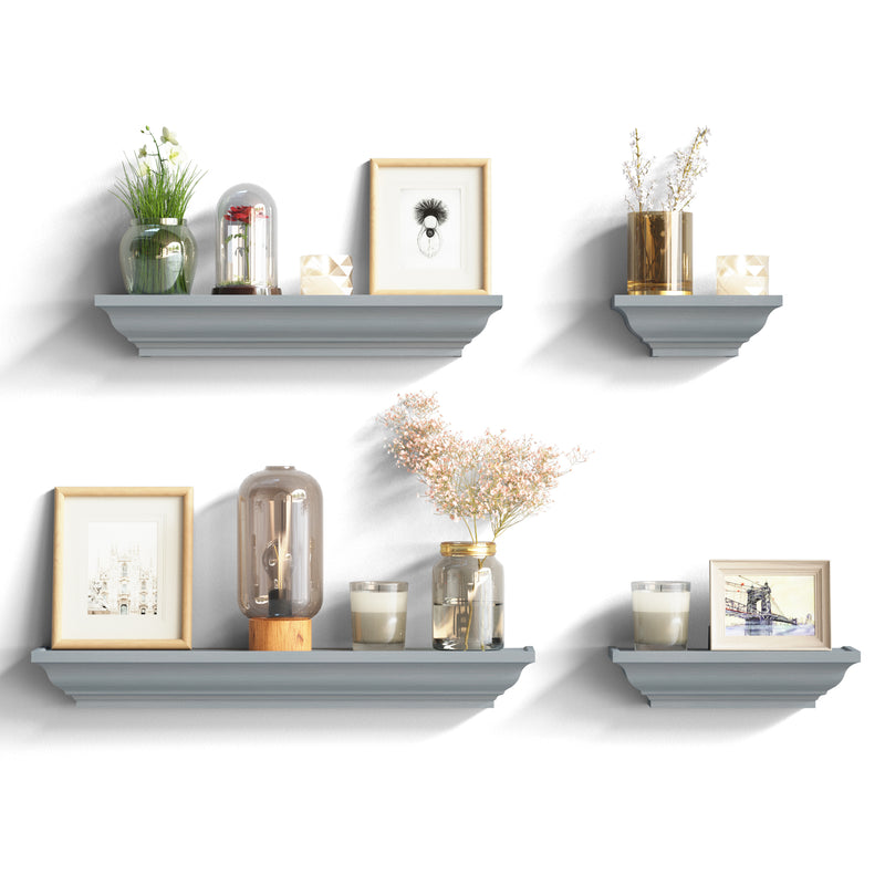 Set of 4 Display Ledge Shelves Decor