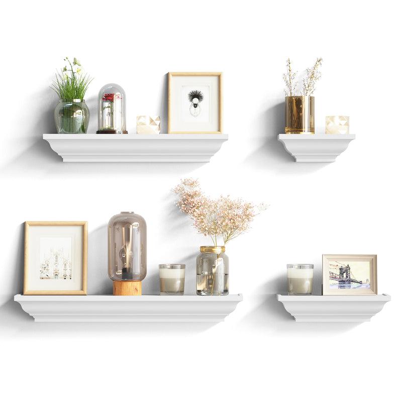 Set of 4 Display Ledge Shelves Decor