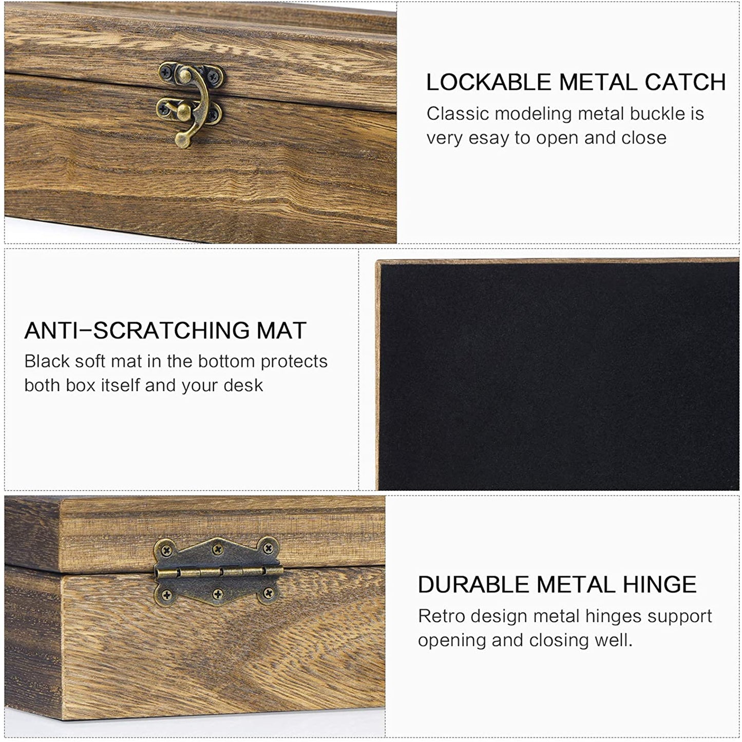 6 Slot Wood Box with Glass Top