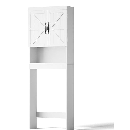 Bathroom Organizer with Adjustable Shelf With 2 Door-White