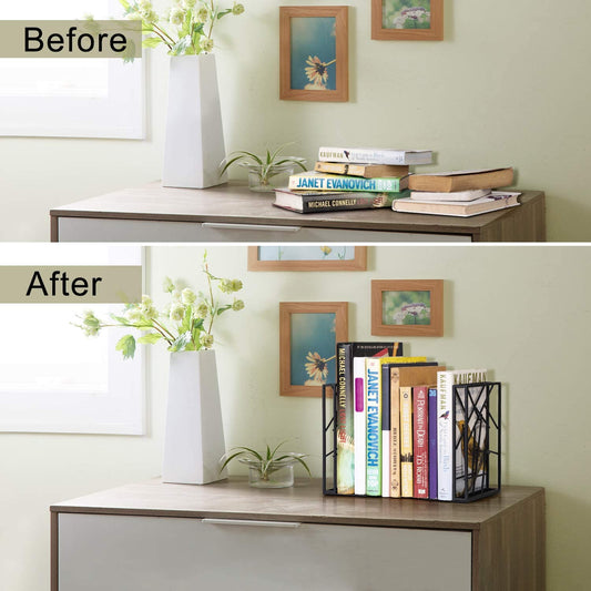 Book Ends Heavy Duty for Shelves Non-Skid & Anti-Scratching