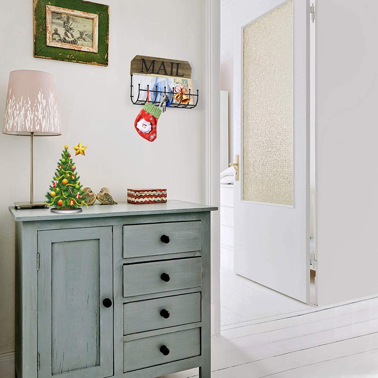 Carbonized Black Key Holder Wall Mount Mail Sorter 