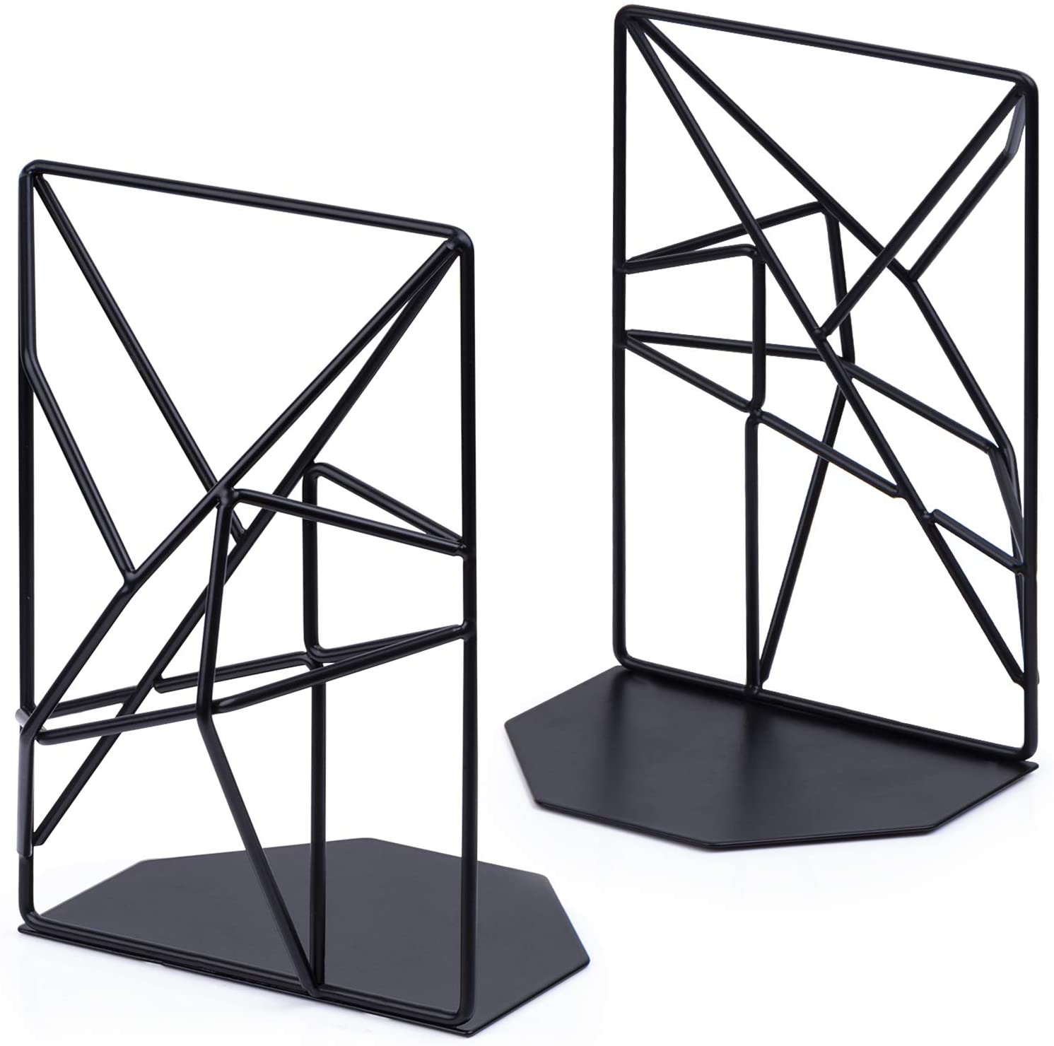 Decorative Metal Book Ends Supports for Shelves(2 Pieces)