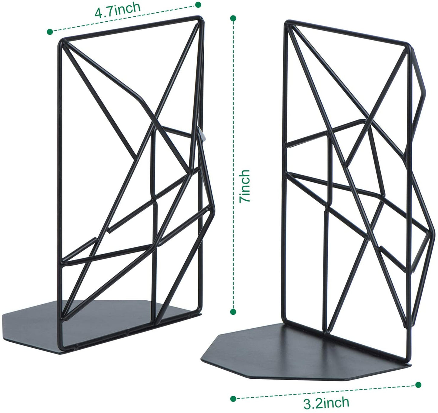 Decorative Metal Book Ends Supports for Shelves(2 Pieces)
