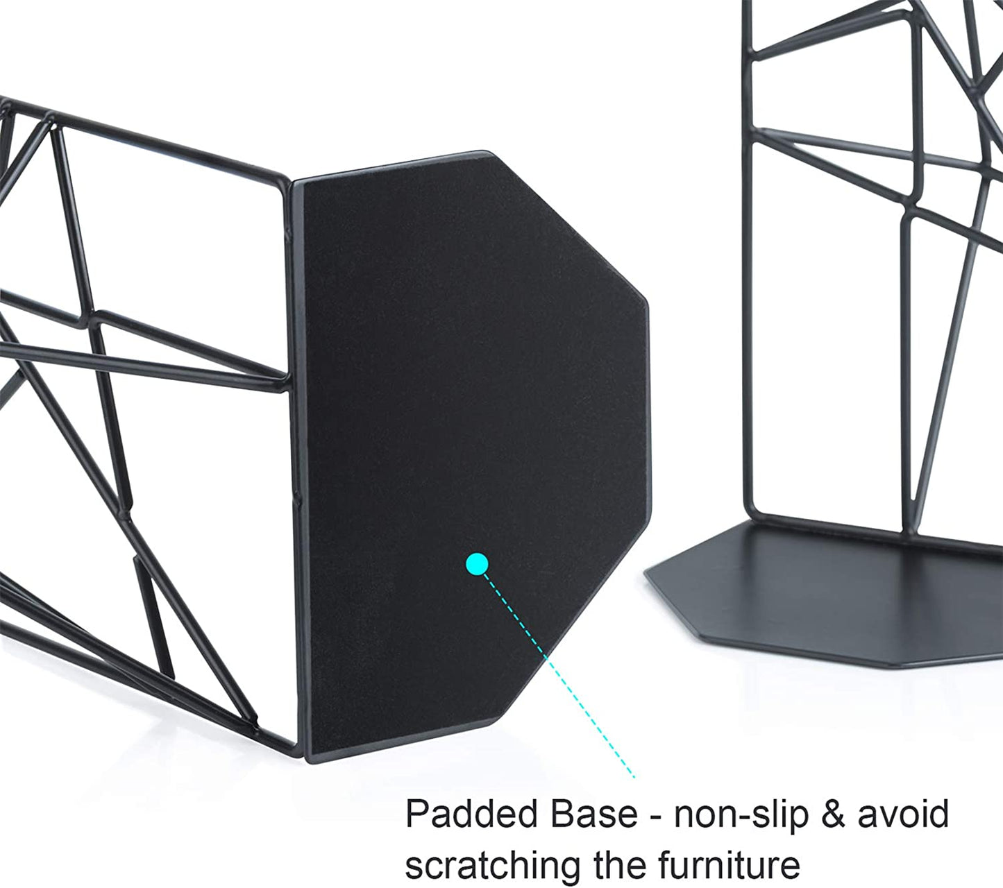 Decorative Metal Book Ends Supports for Shelves(2 Pieces)