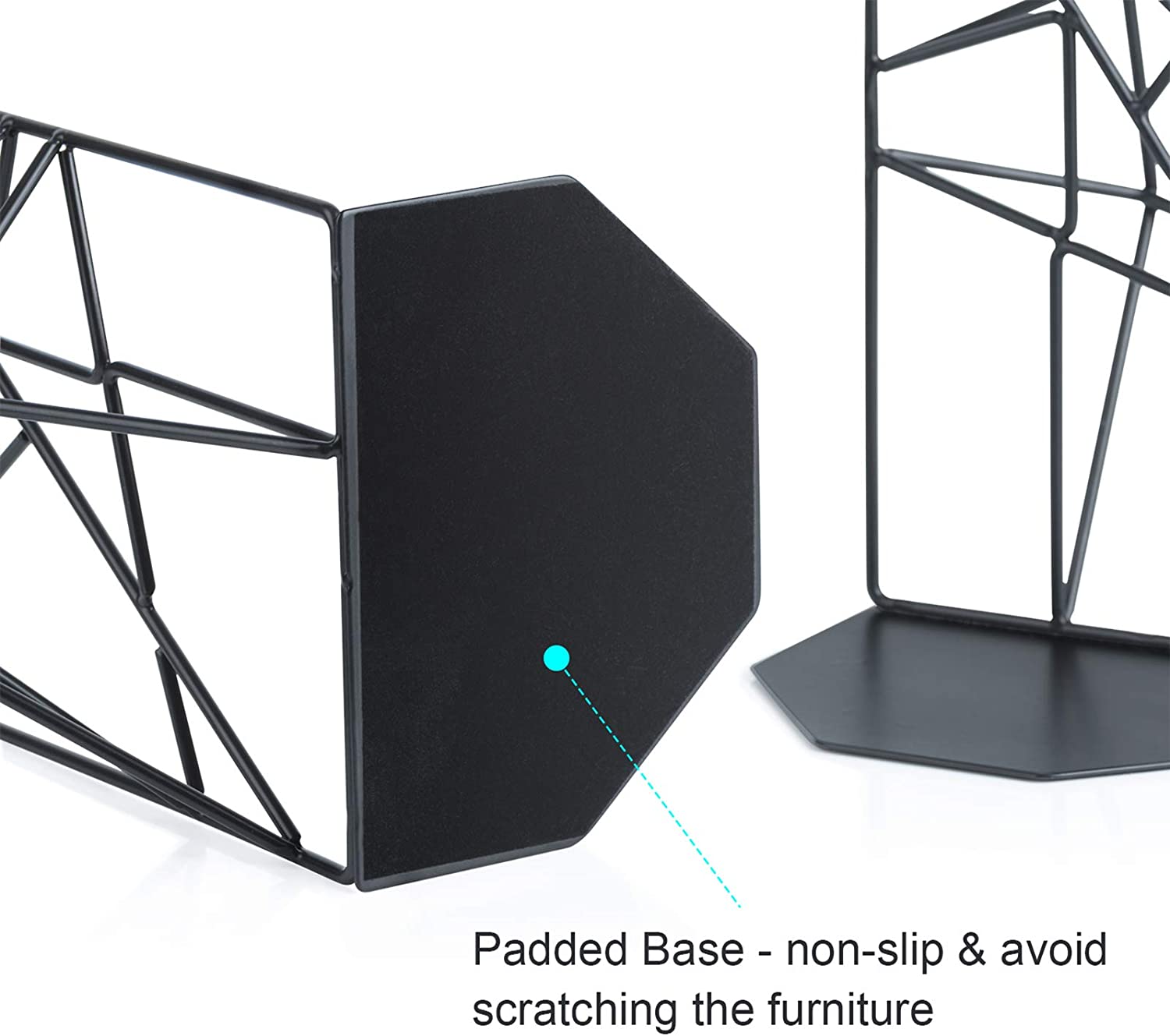 Decorative Metal Book Ends Supports for Shelves(2 Pieces)