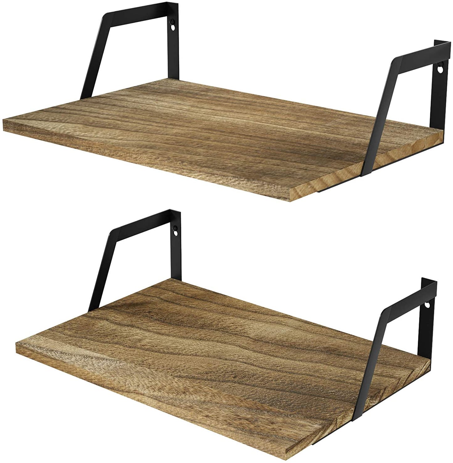 Floating Shelves Wall Mounted Set of 2 (Carbonized Black)