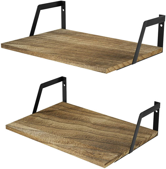 Floating Shelves Wall Mounted Set of 2 (Carbonized Black)