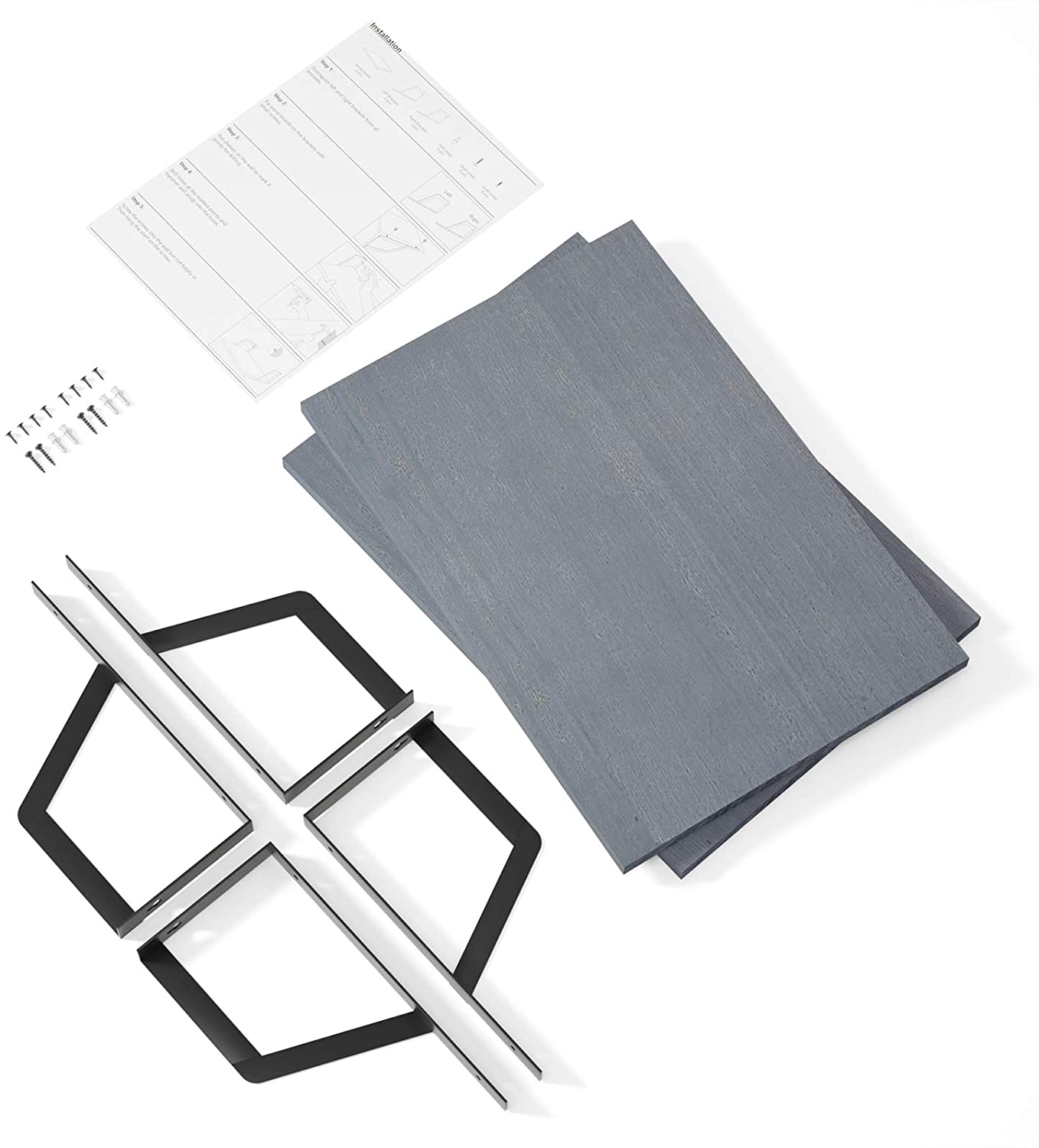 Floating Shelves Wall Mounted Set of 2 (Weathered Gray)