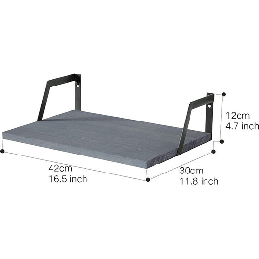 Floating Shelves Wall Mounted Set of 2 (Weathered Gray)