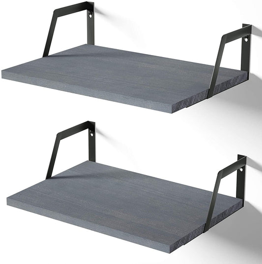 Floating Shelves Wall Mounted Set of 2 (Weathered Gray)