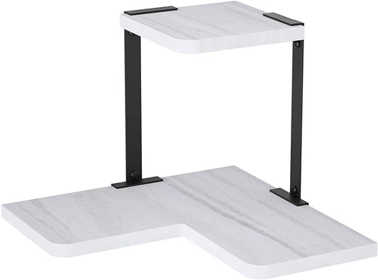 SRIWATANA® 2-Tier  Rustic Corner Shelf