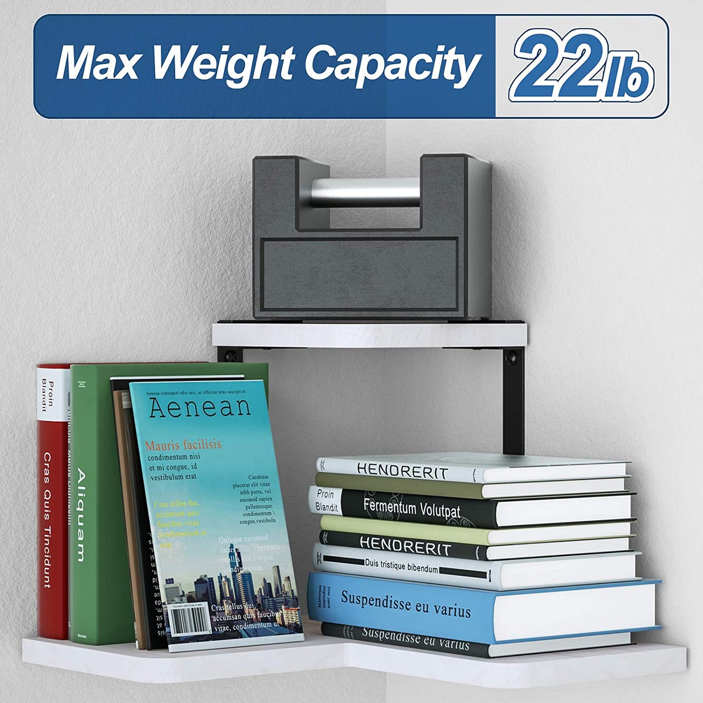  SRIWATANA 2-Tier Rustic Corner Shelf (White)