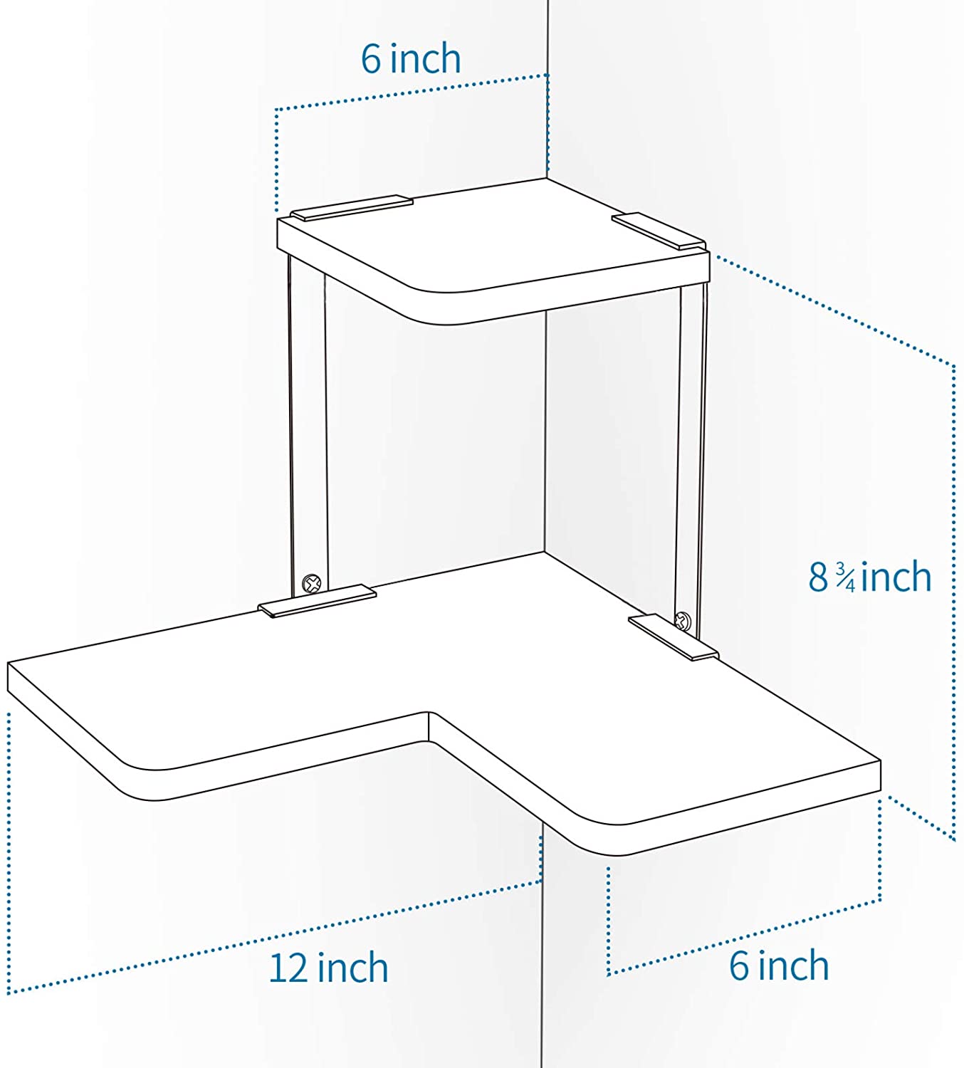  SRIWATANA 2-Tier Rustic Corner Shelf (White)