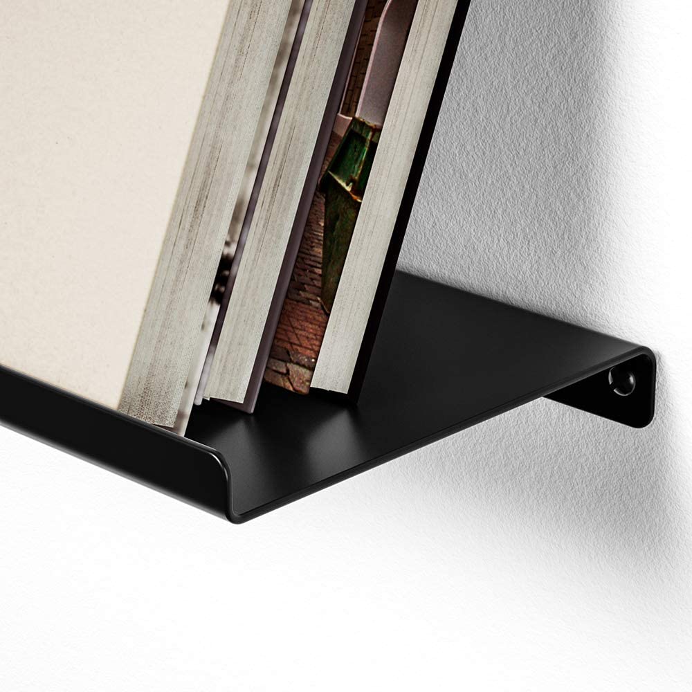 SRIWATANA 2 Set Black Metal Wall Shelves Wall Decor (Matte Black)