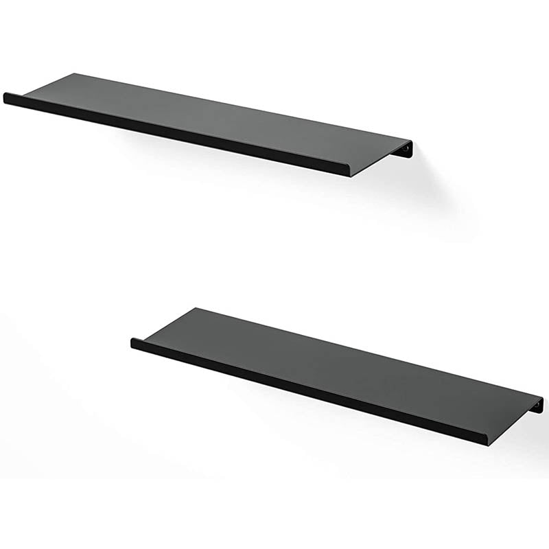 SRIWATANA 2 Set Black Metal Wall Shelves Wall Decor (Matte Black)