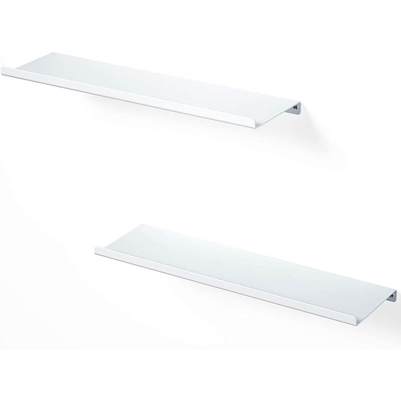 SRIWATANA 2 Set Black Metal Wall Shelves (Matte White)