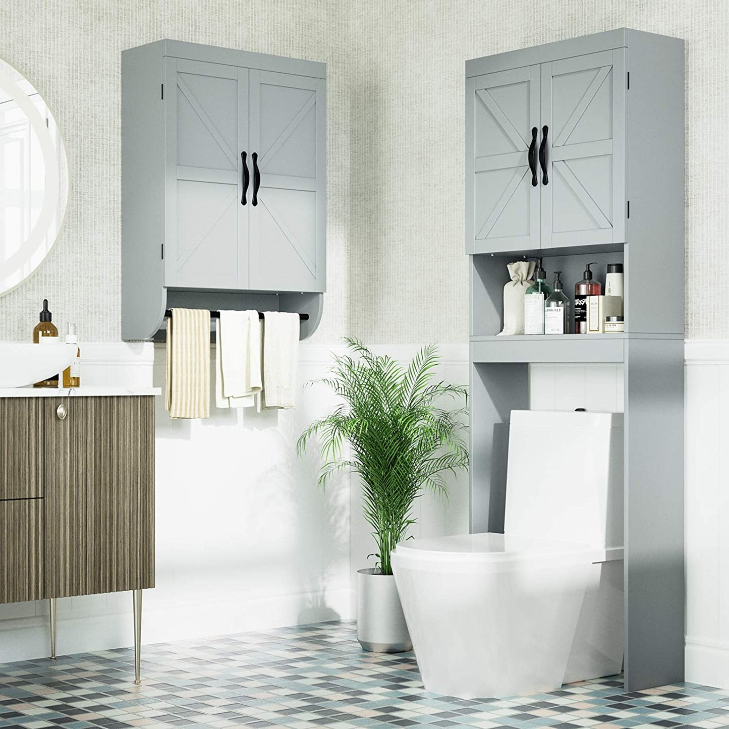 SRIWATANA® Over The Toilet Storage Cabinet with Adjustable Shelf