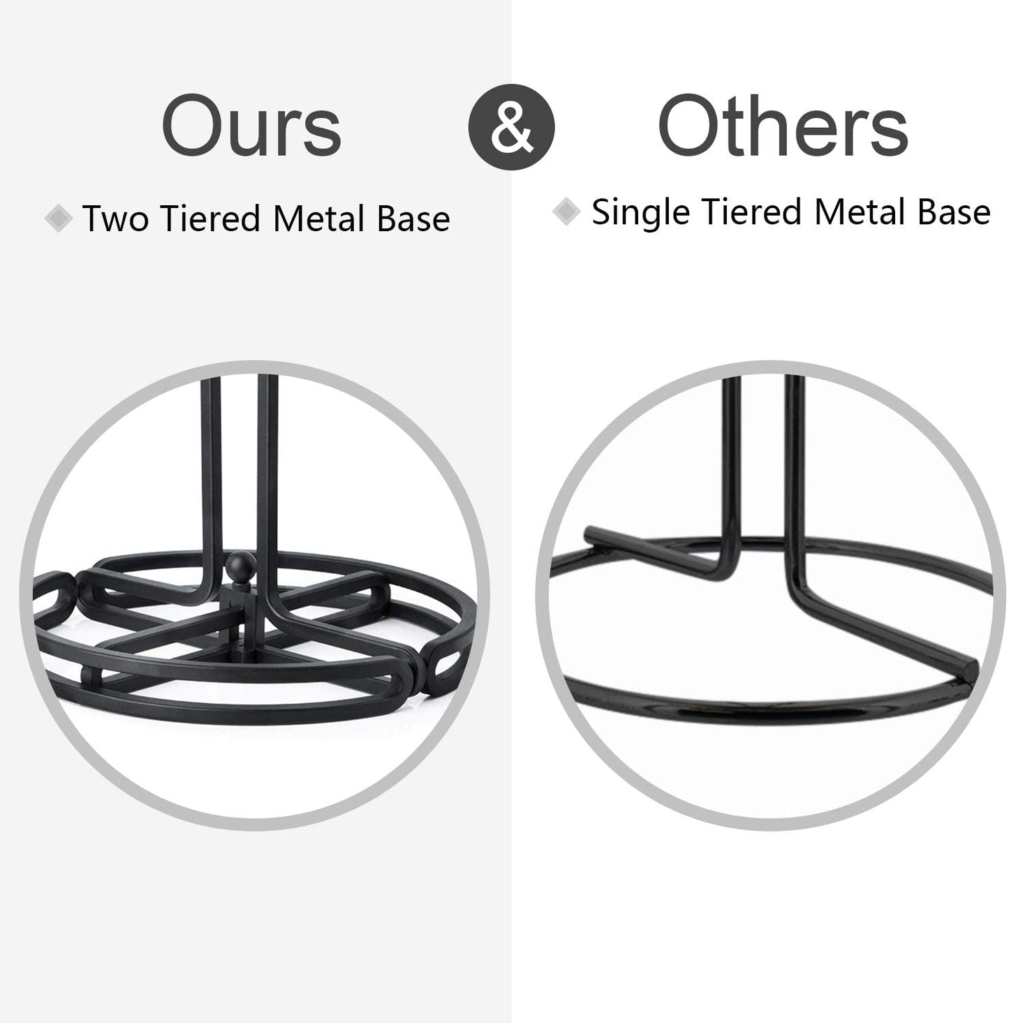 SRIWATANA Sturdier Paper Towel Holder, Simply-Tear Paper Towel Stand Rack with 2-Tier Metal Base,