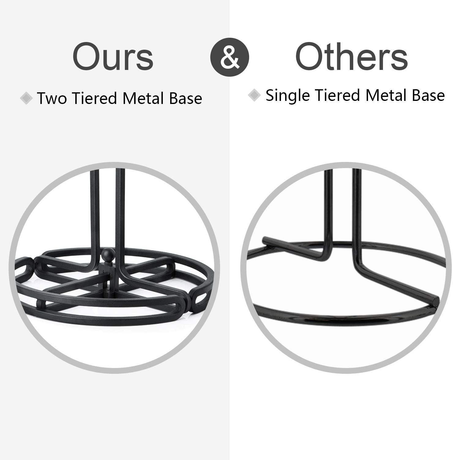SRIWATANA Sturdier Paper Towel Holder, Simply-Tear Paper Towel Stand Rack with 2-Tier Metal Base,
