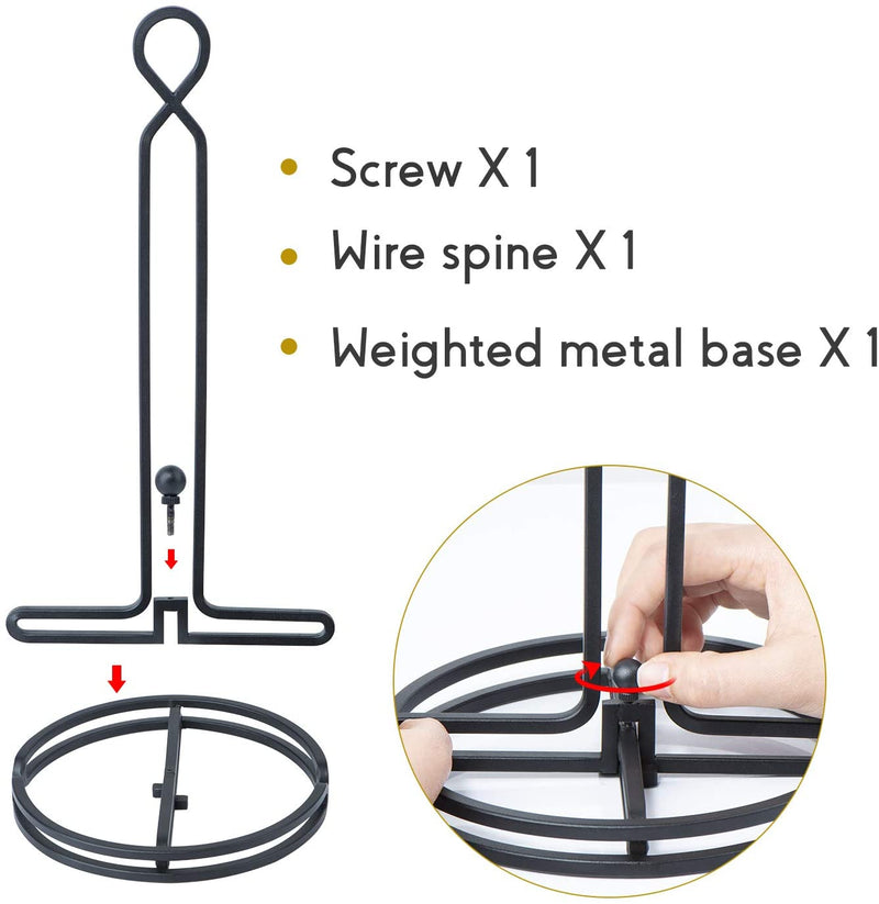 SRIWATANA Sturdier Paper Towel Holder, Simply-Tear Paper Towel Stand Rack with 2-Tier Metal Base,