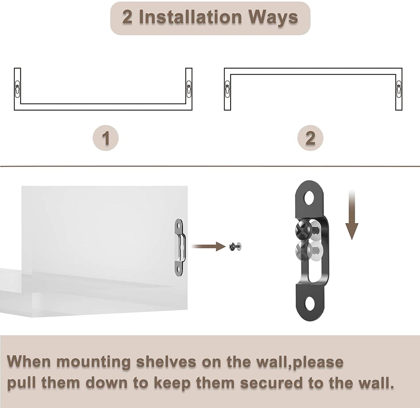 SRIWATANA Set of 3 Floating Shelves Wall Mounted (Carbonized Black)